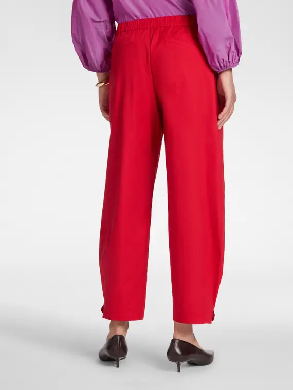 Pantaloni barrel con cinturini al fondo Donna, Rosso miniatura 2