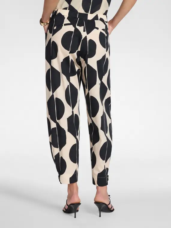 Pantaloni barrel stampati Donna, Nero miniatura 2