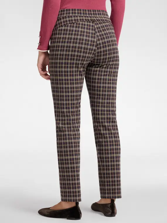 Pantaloni checks Donna, Marrone (52-54 IT) miniatura 2