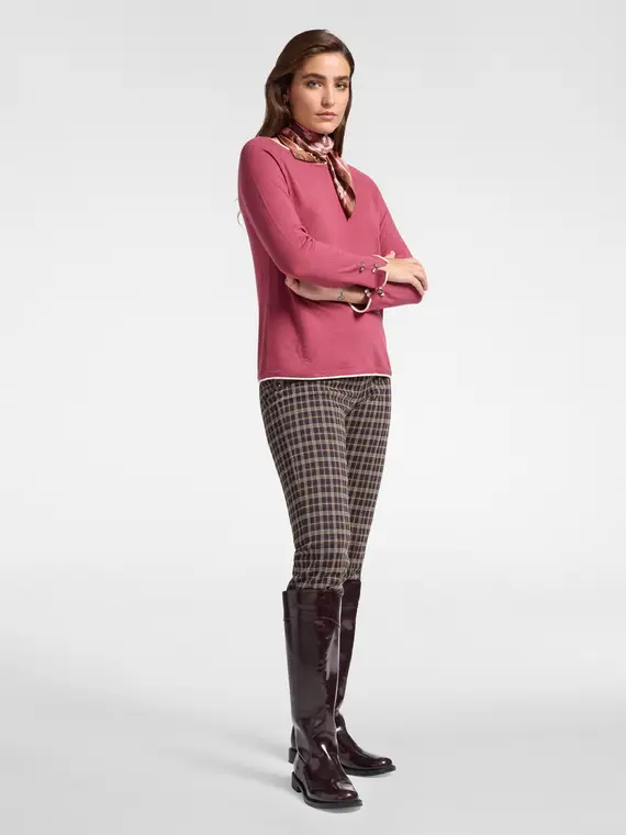 Pantaloni checks Donna, Marrone (52-54 IT)