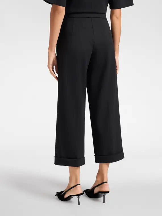 Pantaloni chinos con risvolto al fondo Donna, Nero miniatura 2