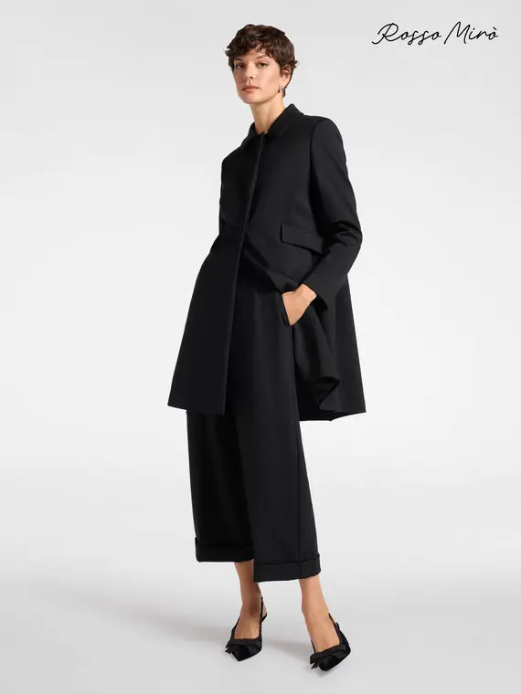 Pantaloni chinos con risvolto al fondo Donna, Nero