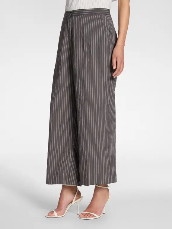 Pantaloni chinos gessati Donna, Grigio miniatura 3