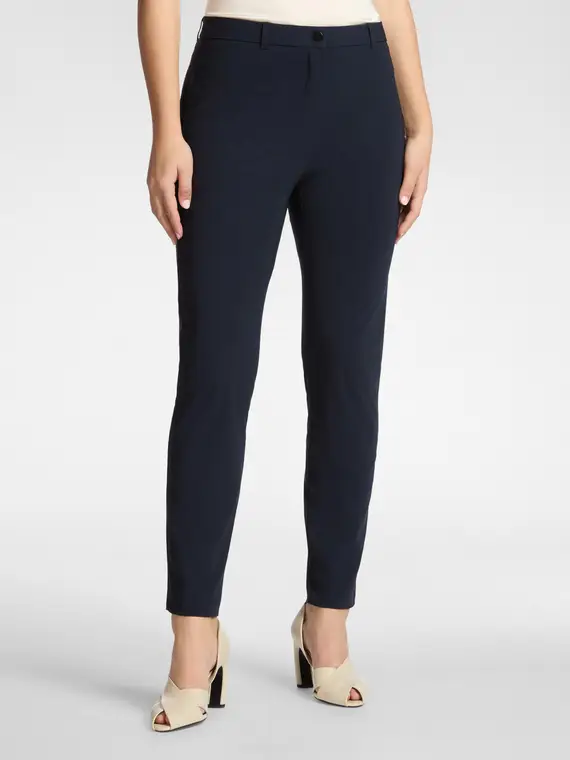 Pantaloni chinos in jersey Donna, Blu miniatura 3