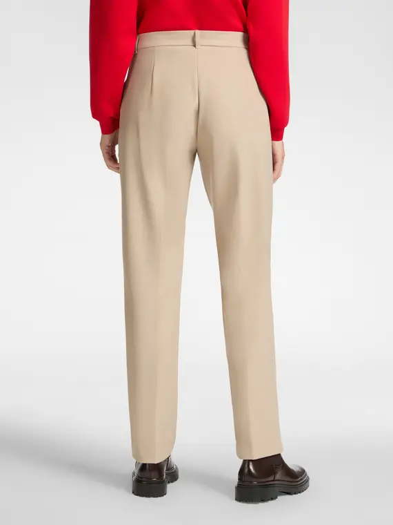 Pantaloni chinos in tessuto tecnico Donna, Beige miniatura 2