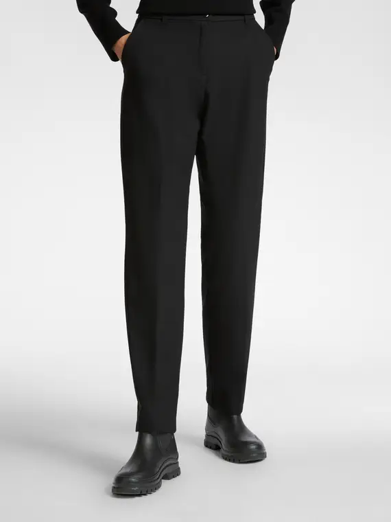 Pantaloni chinos in tessuto tecnico Donna, Nero miniatura 3