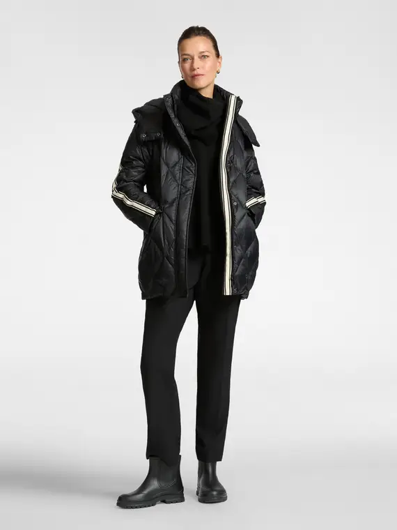 Pantaloni chinos in tessuto tecnico Donna, Nero