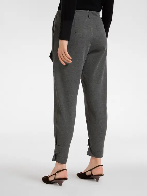 Pantaloni con tasca e cinturini al fondo Donna, Grigio miniatura 2