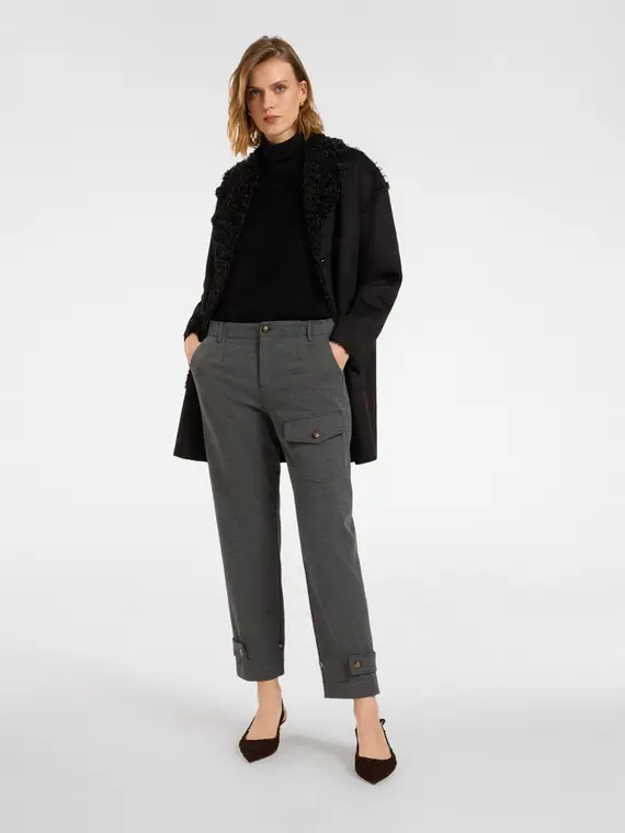 Pantaloni con tasca e cinturini al fondo Donna, Grigio