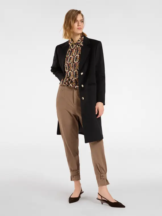 Pantaloni con tasca e cinturini al fondo Donna, Marrone