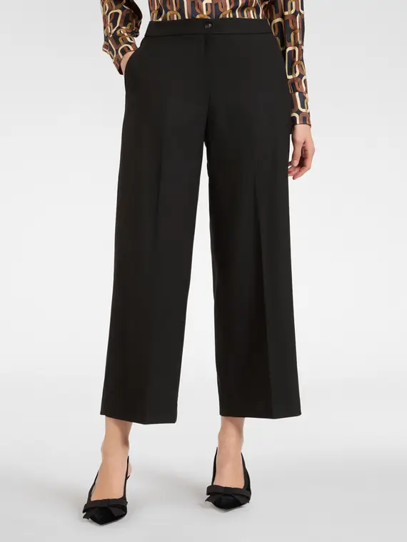 Pantaloni cropped in flanella stretch Donna miniatura 3