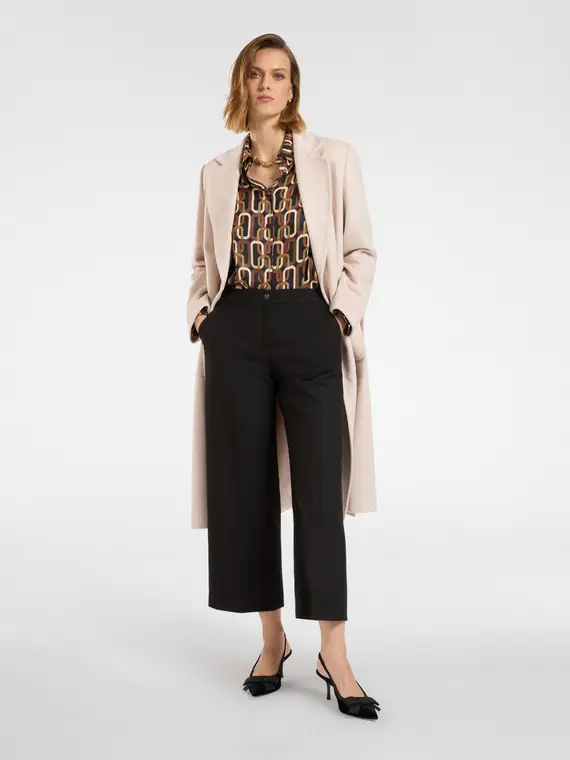 Pantaloni cropped in flanella stretch Donna