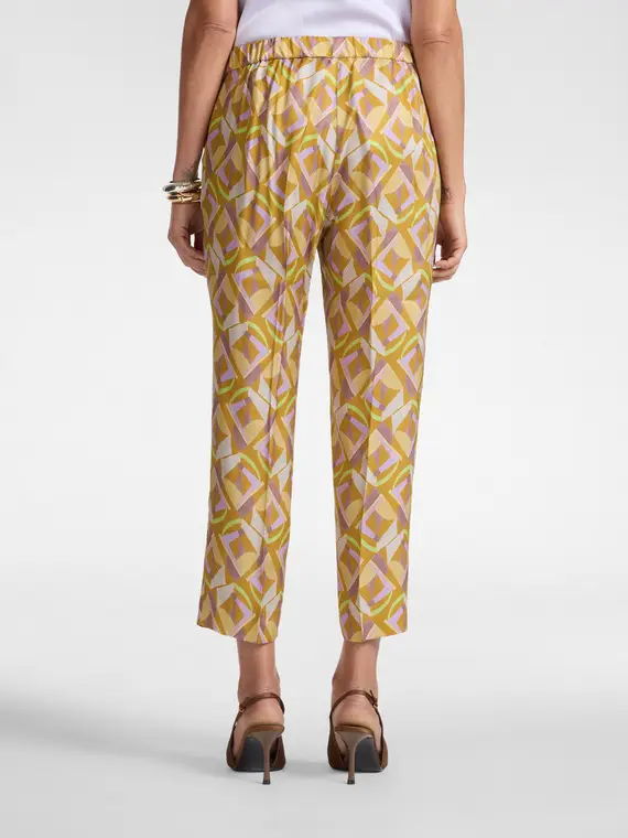 Pantaloni cropped stampati Donna, Giallo miniatura 2