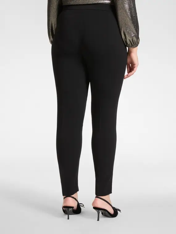 Pantaloni dritti in cady Donna, Nero miniatura 2