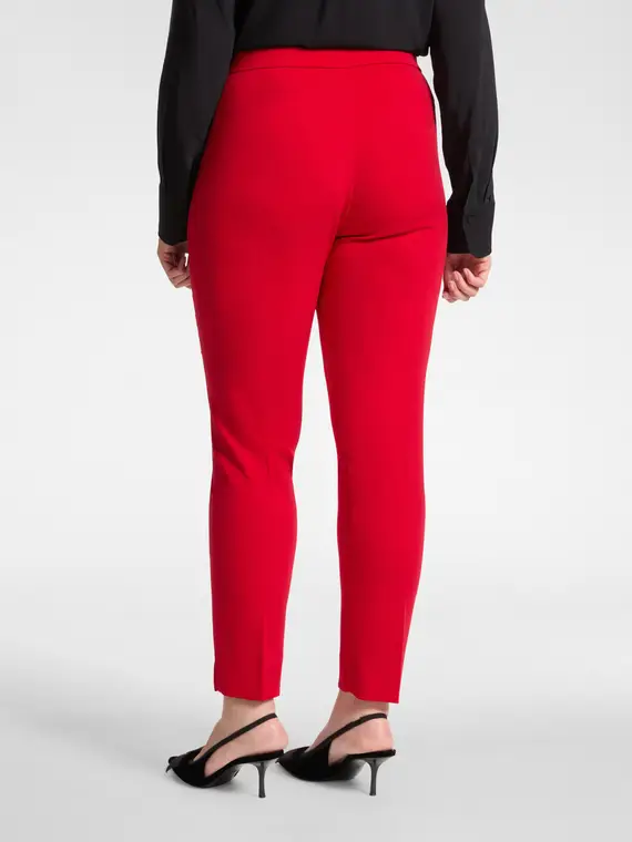 Pantaloni dritti in cady Donna, Rosso miniatura 2