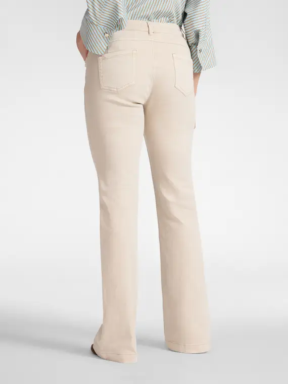 Pantaloni flare Donna, Beige miniatura 2