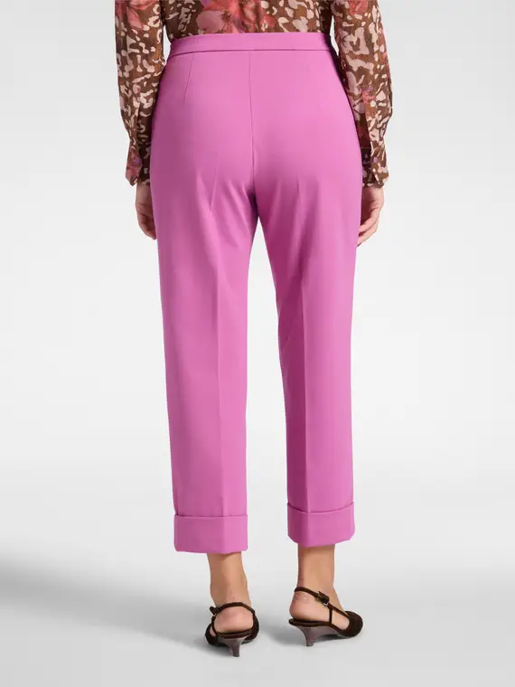 Pantaloni gamba larga con risvolto Donna, Rosa miniatura 2