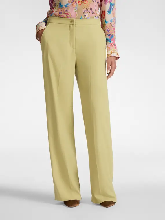 Pantaloni in cady Donna, Verde chiaro miniatura 3