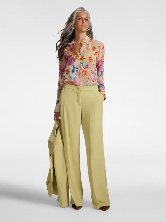 Pantaloni in cady Donna, Verde chiaro