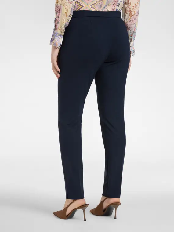 Pantaloni in punto Milano Donna, Blu miniatura 2