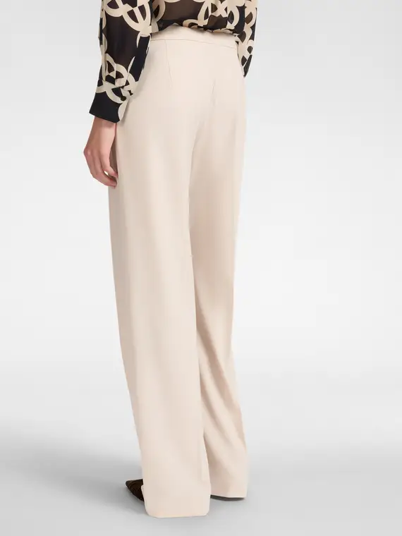 Pantaloni in tessuto crêpe stretch Donna, Bianco miniatura 2