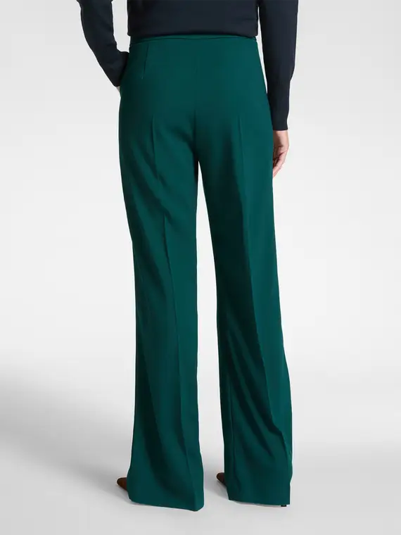 Pantaloni in tessuto crêpe stretch Donna, Verde miniatura 2