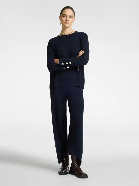 Pantaloni in tricot Donna, Blu (42 IT)