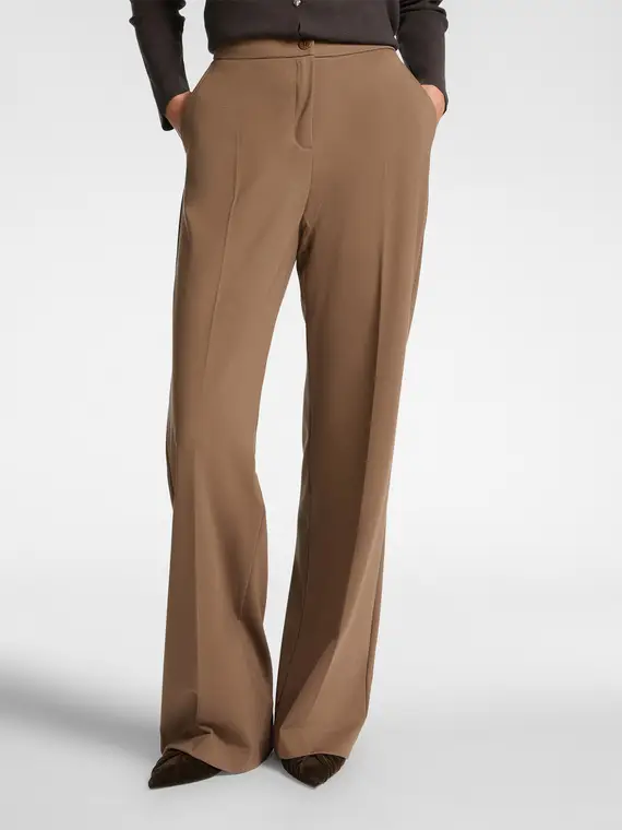 Pantaloni maschili in punto Milano Donna, Marrone miniatura 3