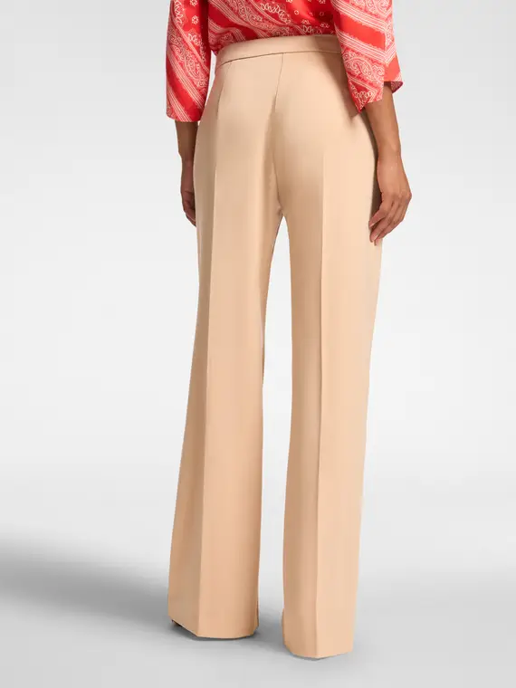 Pantaloni maschili in tessuto fluido Donna, Beige miniatura 2