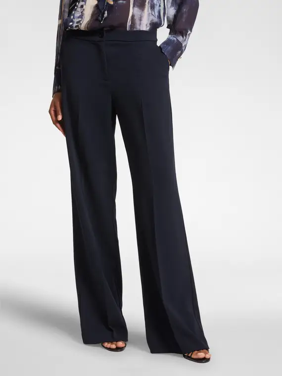 Pantaloni maschili in tessuto fluido Donna, Blu miniatura 3