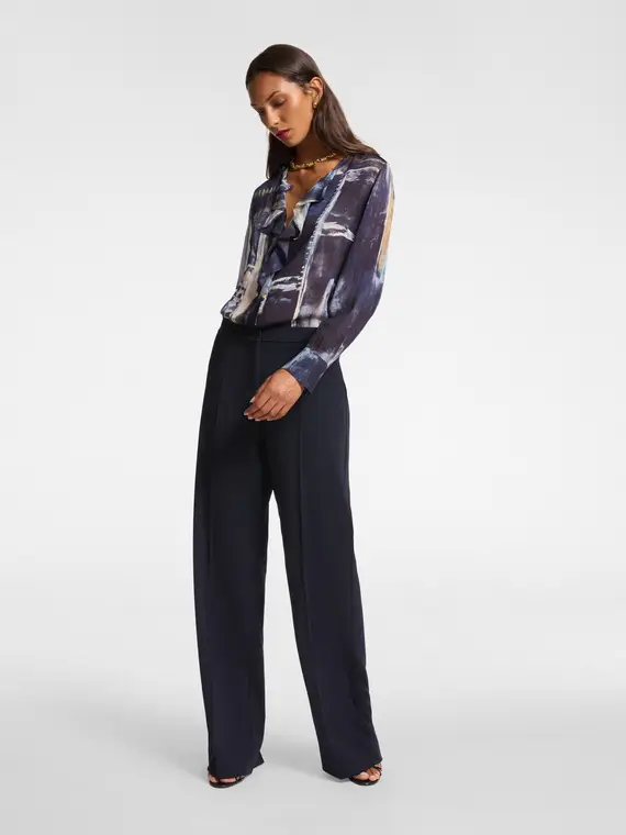 Pantaloni maschili in tessuto fluido Donna, Blu