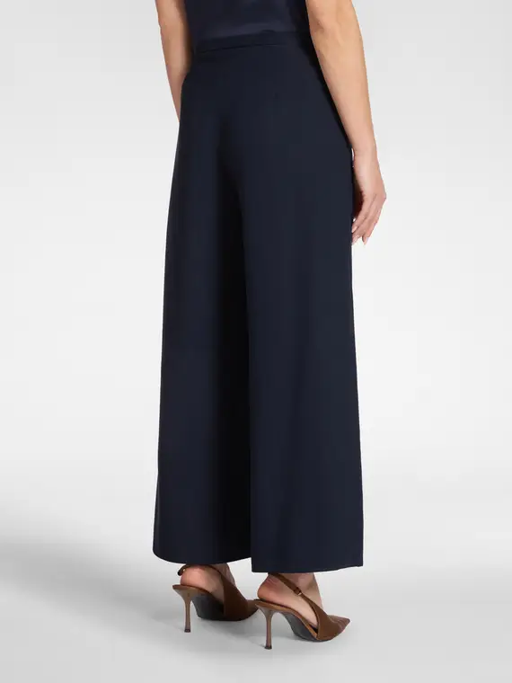 Pantaloni palazzo in cady Donna, Blu miniatura 2