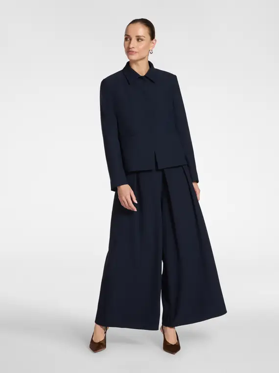 Pantaloni palazzo in cady Donna, Blu