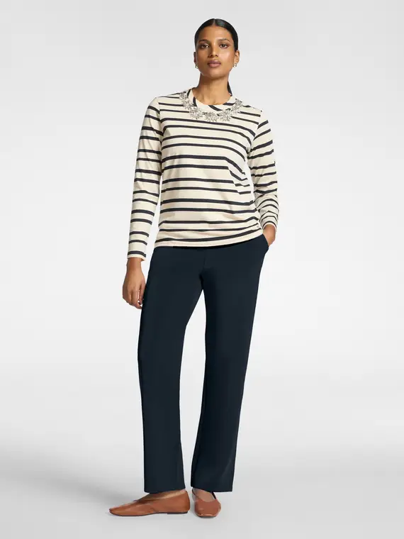 Pantaloni palazzo in scuba Donna, Blu (42 IT)