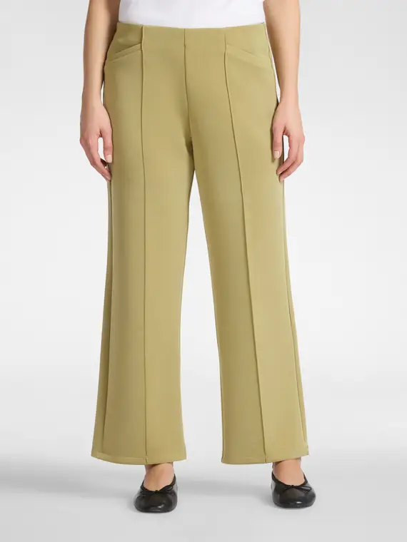 Pantaloni palazzo in scuba Donna, Verde chiaro (58 IT) miniatura 3