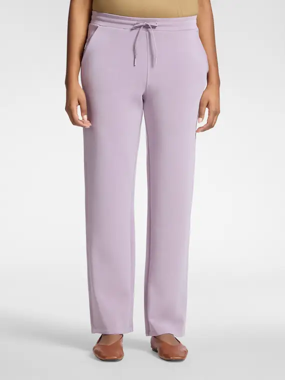 Pantaloni palazzo in scuba Donna, Viola (42 IT) miniatura 3