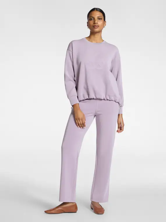 Pantaloni palazzo in scuba Donna, Viola (42 IT)