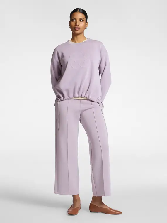 Pantaloni palazzo in scuba Donna, Viola (52-54 IT)