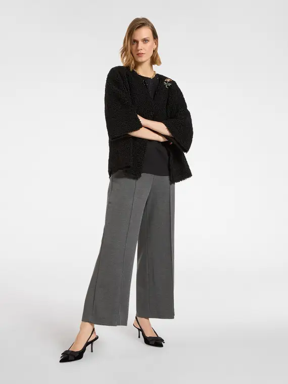 Pantaloni pull on in jersey Donna, Grigio (50 IT)