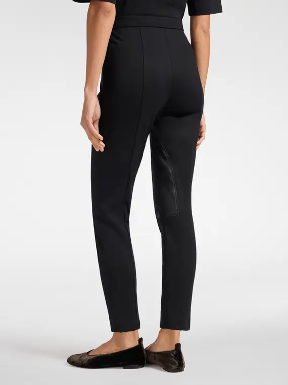 Pantaloni slim con inserto a contrasto Donna, Nero miniatura 2