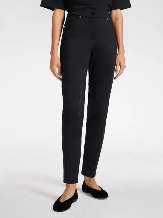 Pantaloni slim con inserto a contrasto Donna, Nero miniatura 3