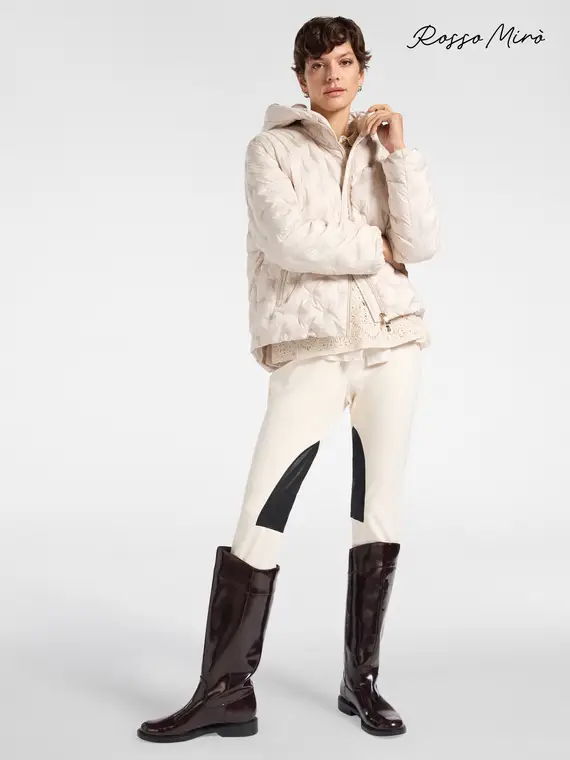 Pantaloni slim con inserto a contrasto Donna