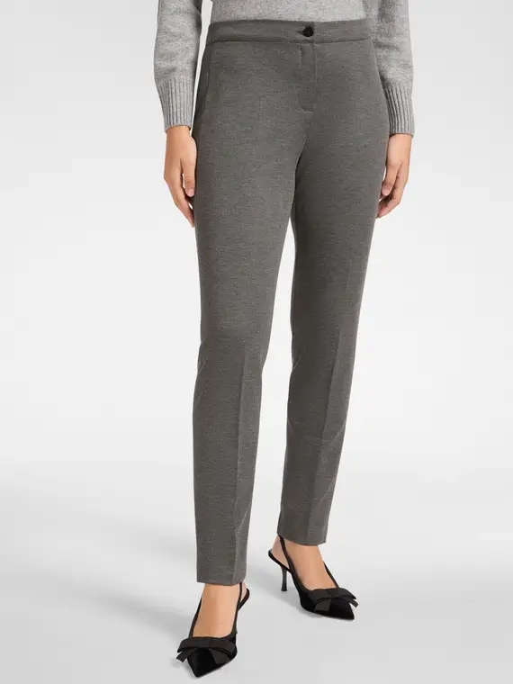 Pantaloni slim Donna, Grigio miniatura 3