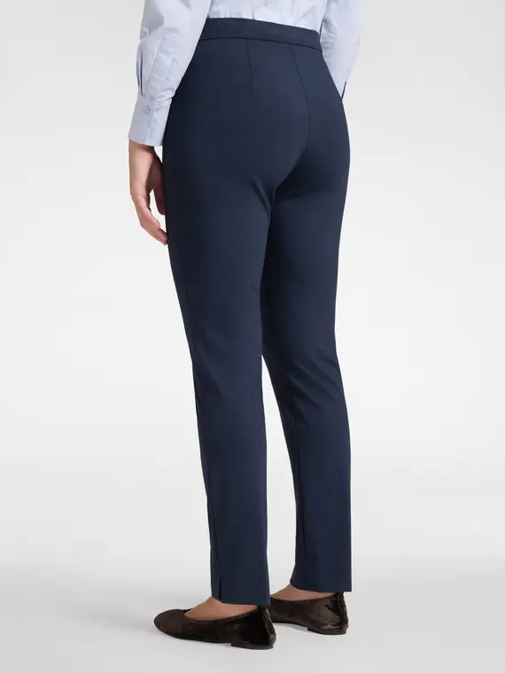 Pantaloni slim fit in punto Milano Donna, Blu miniatura 2