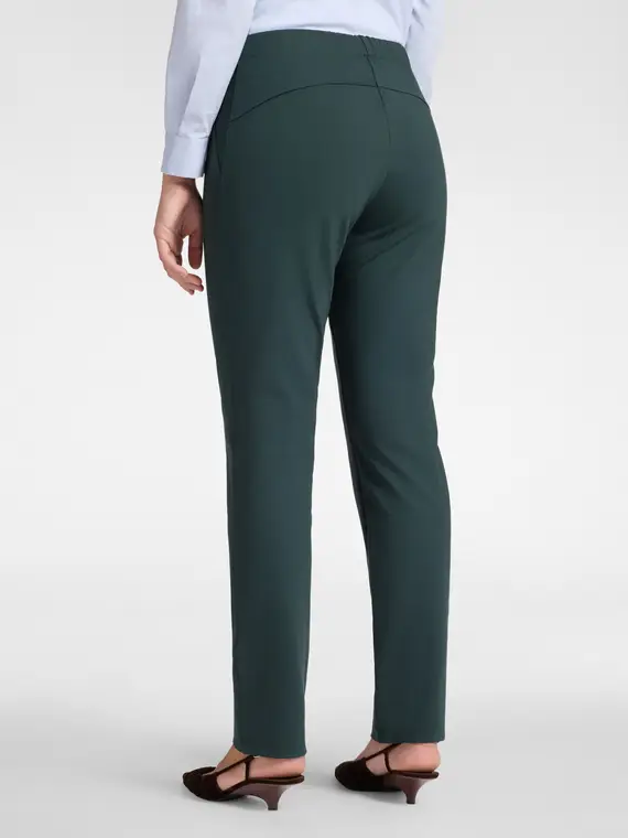 Pantaloni slim in punto Milano Donna, Verde (42 IT) miniatura 2