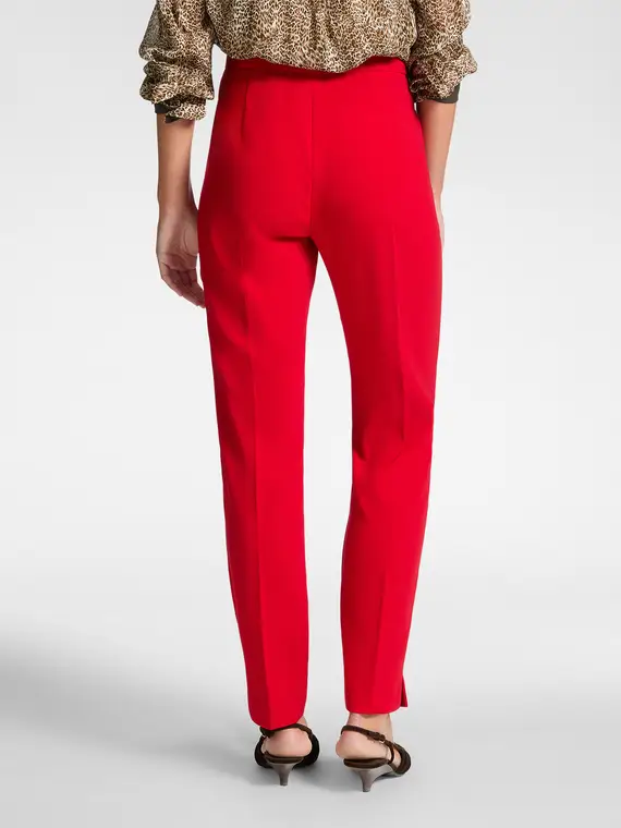 Pantaloni slim in tessuto stretch Donna, Rosso miniatura 2