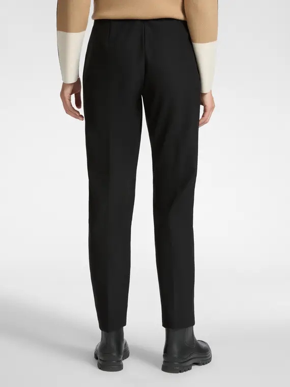 Pantaloni slim in tessuto tecnico Donna, Nero miniatura 2