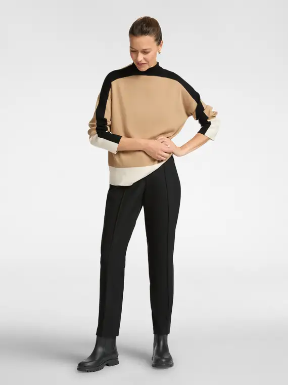 Pantaloni slim in tessuto tecnico Donna, Nero