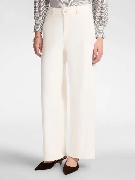Pantaloni wide leg Donna, Bianco miniatura 3