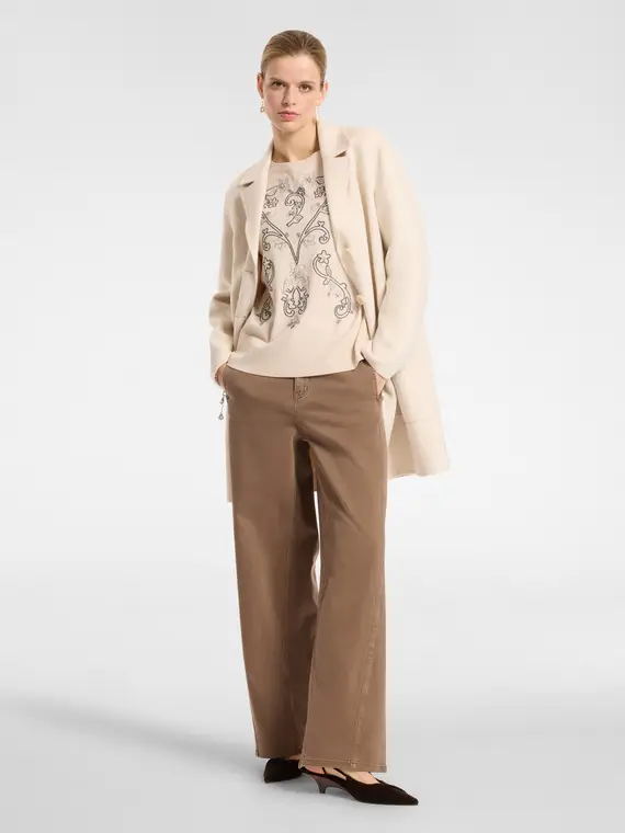 Pantaloni wide leg Donna, Marrone